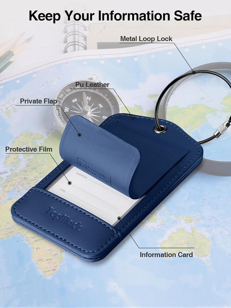 TopMade Smart Luggage Tag with Find My, Premium Leather Luggage Tags for Suitcase, Travel Bags, Backpacks, Anti-Lost Suitcase Tag Tracker for Travel with Privacy Name Card, Rechargeable - Image 5